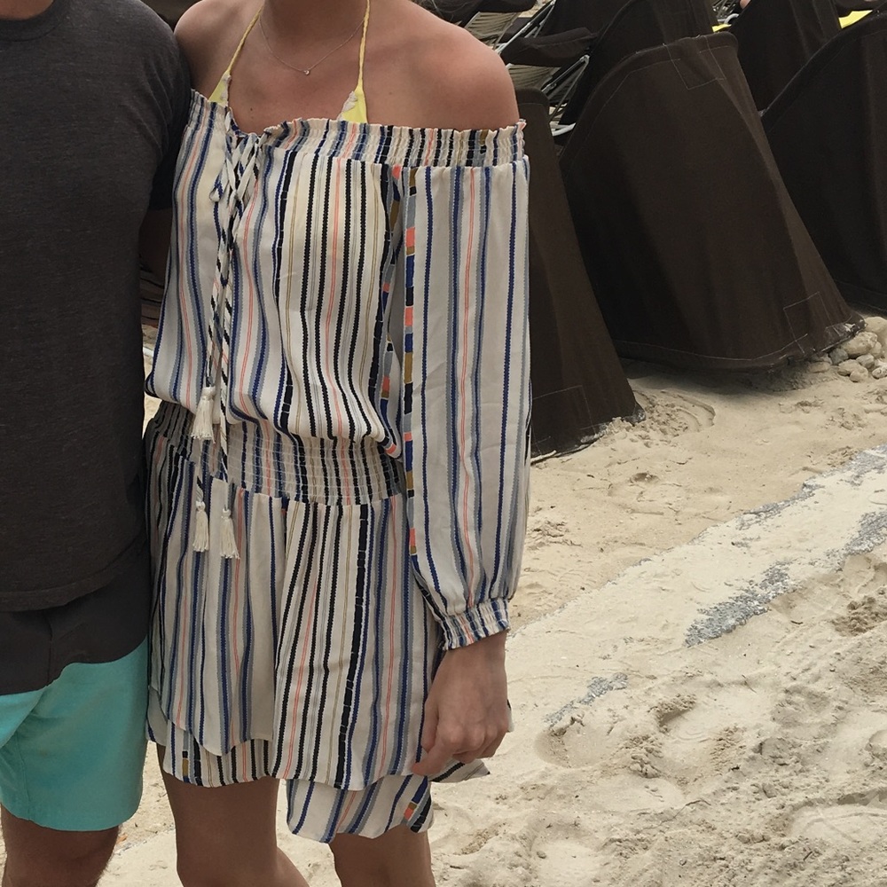 Off the shoulder striped dress
